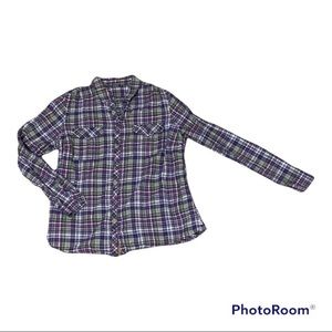 Eddie Bauer plaid button down top